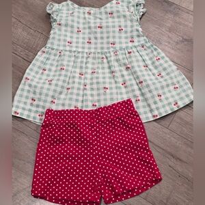 Child Of Mine Baby Girl Size 12 Months Cherry Outfit Summer